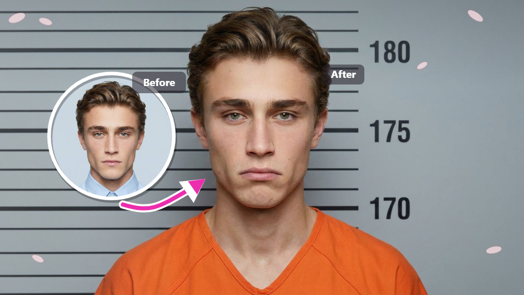 Estilo clásico de foto de arresto con una transformación realista por IA