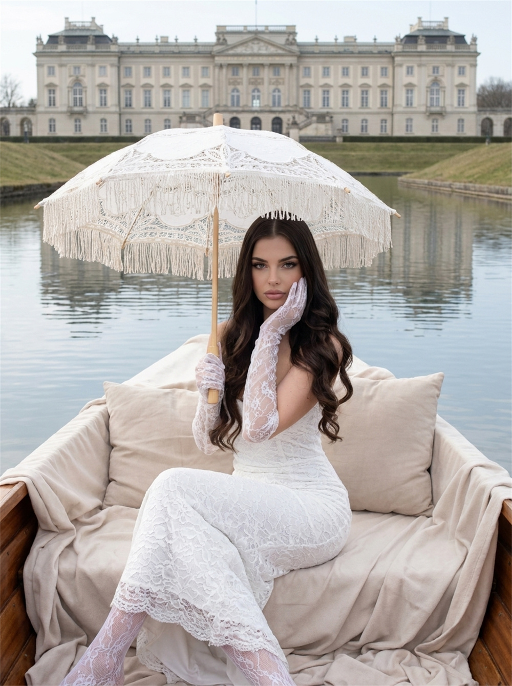 White Lace Dress Filter